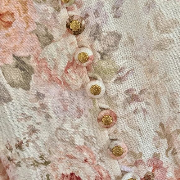 Zimmermann Floral Linen Belted Minidress - Picture 10 of 12